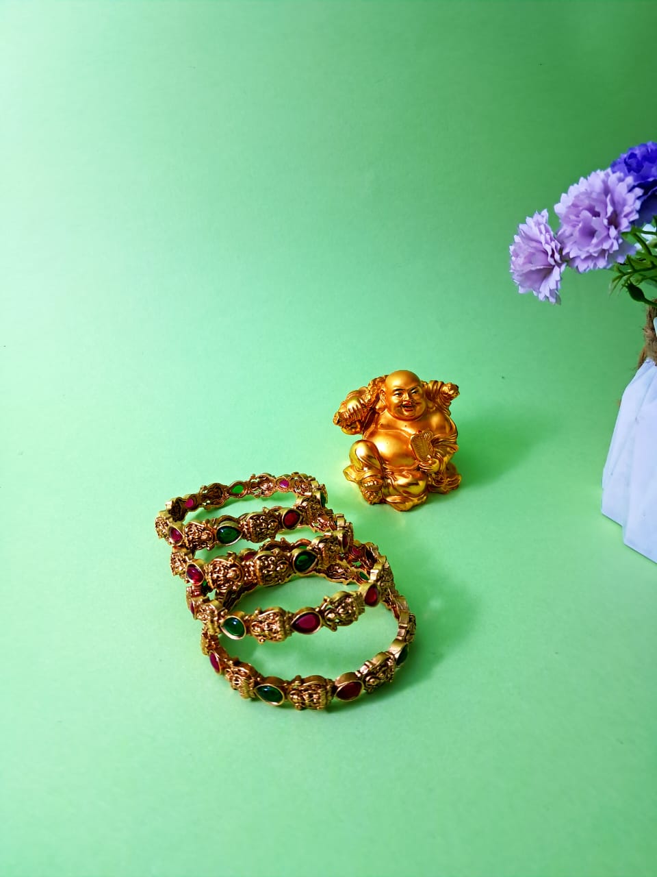 Traditional Ruby-Green colour  Bangles