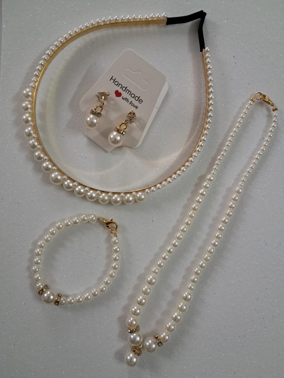 Handmade Kids imitation pearl Jewellery set