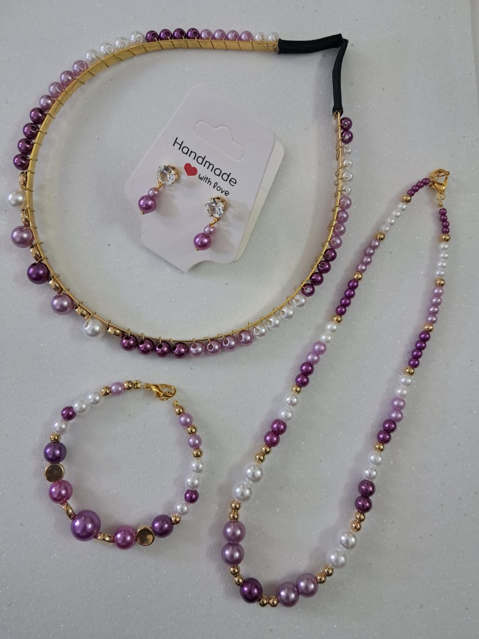 Handmade Kids imitation pearl Jewellery set